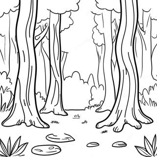 Detailed Forest Landscape Coloring Page 8062-6785