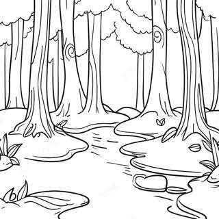 Detailed Forest Landscape Coloring Page 8062-6786