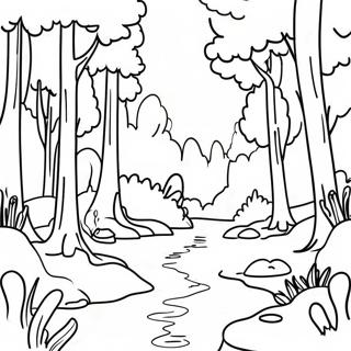 Detailed Forest Landscape Coloring Page 8062-6788