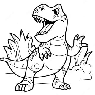 T Rex Roaring Coloring Page 8112-6830