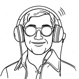 Speakerman With Colorful Headphones Coloring Page 8122-6834