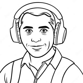 Speakerman With Colorful Headphones Coloring Page 8122-6836