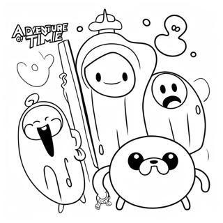 Adventure Time Characters Coloring Page 8132-6847