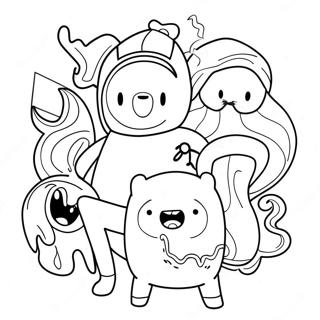 Adventure Time Characters Coloring Page 8132-6848