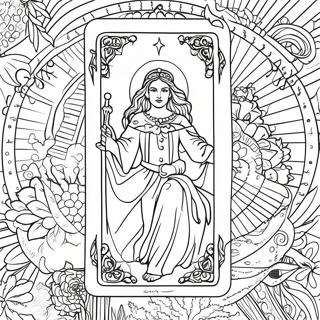 Mystical Tarot Card Coloring Page 8142-6855