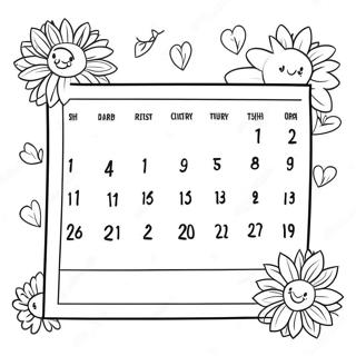 Calendar Coloring Page For Kids 8171-6880