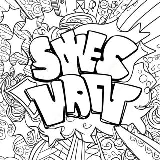 Swear Word Graffiti Coloring Page 8191-6896