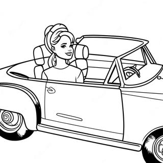 Retro Barbie In A Convertible Coloring Page 8202-6898