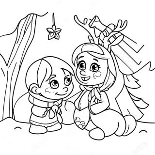 Frozen Christmas Scene Coloring Page 8281-6964