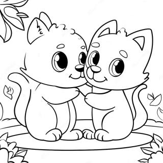 Cute Furry Friends Playing Together Coloring Page 8292-6977