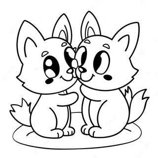 Cute Furry Friends Playing Together Coloring Page 8292-6978