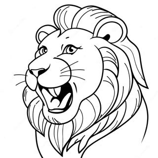 Realistic Lion Roaring Coloring Page 8311-7006