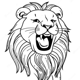 Realistic Lion Roaring Coloring Page 8311-7007