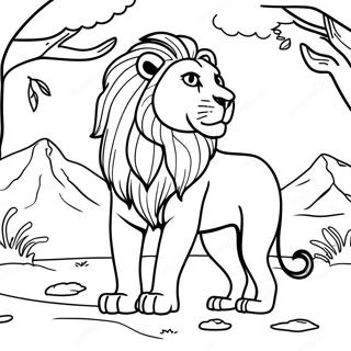 Realistic Lion Coloring Pages