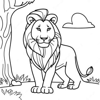 Majestic Lion In Savannah Coloring Page 8312-6988