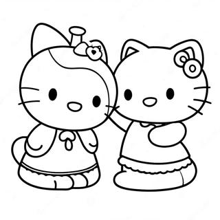 Hello Kitty And Dear Daniel Coloring Page 8351-7012