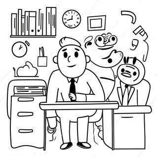 Funny Office Characters Coloring Page 8382-7037