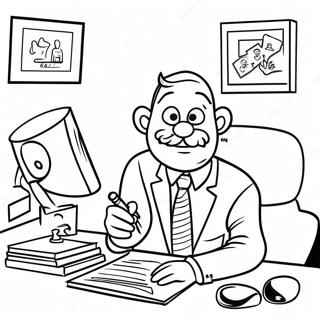 Funny Office Characters Coloring Page 8382-7038