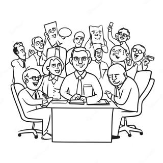 Funny Office Characters Coloring Page 8382-7039