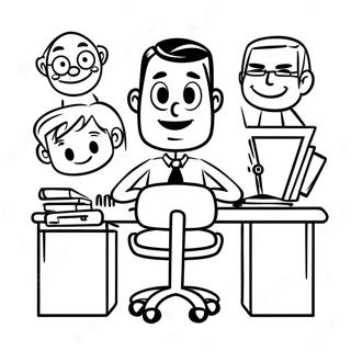 Funny Office Characters Coloring Page 8382-7040