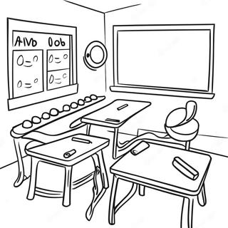 4th Grade Classroom Coloring Page 8401-7050