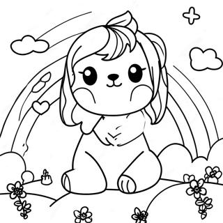 Rainbow Friends Cyan Character Coloring Page 8411-7064