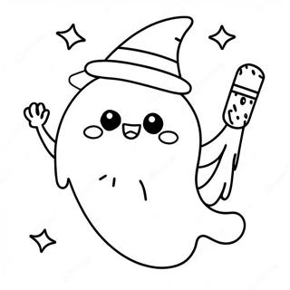 Halloween Kawaii Ghost Coloring Page 8421-7066