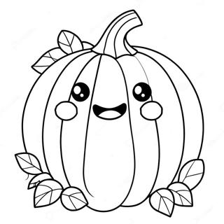 Cute Kawaii Pumpkin Coloring Page 8422-7069