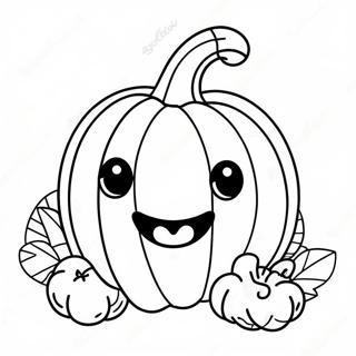 Cute Kawaii Pumpkin Coloring Page 8422-7071