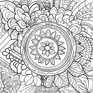 Relaxing Easy For Seniors Mandala Coloring Page 842-666