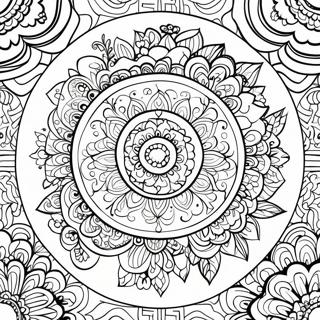 Relaxing Easy For Seniors Mandala Coloring Page 842-667