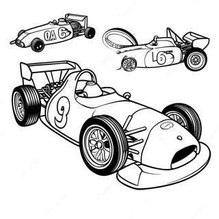 Colorful Race Car Coloring Page 8462-7102