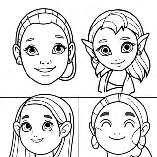 Colorful Avatar Characters Coloring Page 8482-7118