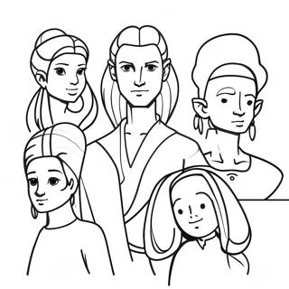 Colorful Avatar Characters Coloring Page 8482-7120