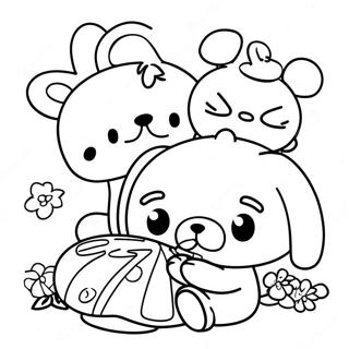 Rilakkuma Cinnamoroll Coloring Page 8491-7122