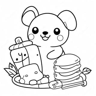 Rilakkuma Cinnamoroll Coloring Page 8491-7123