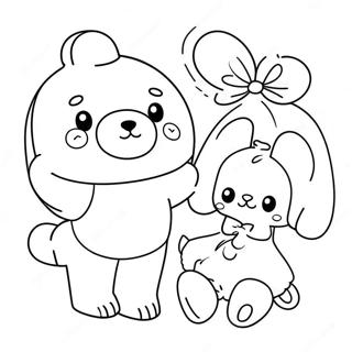 Cute Rilakkuma And Cinnamoroll Friends Coloring Page 8492-7127