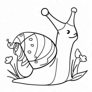 Cute Snail With Flowers Coloring Page 8512-7138