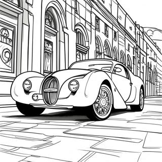 Elegant Bugatti Sports Car Coloring Page 852-684