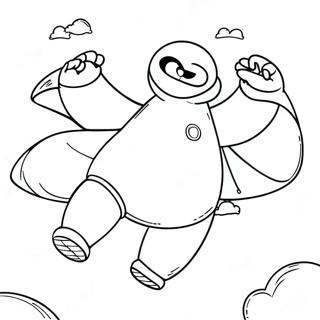 Baymax Flying In The Sky Coloring Page 8532-7158