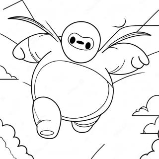 Baymax Flying In The Sky Coloring Page 8532-7159