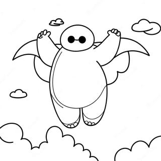 Baymax Flying In The Sky Coloring Page 8532-7160