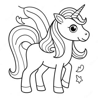 Cute Unicorn Coloring Page 8541-7163