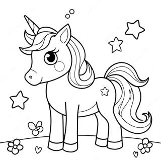 Cute Unicorn Coloring Page 8541-7164