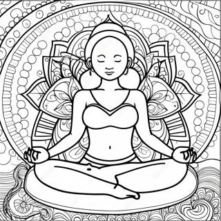 Relaxing Yoga Pose Coloring Page 8552-7173