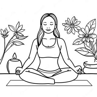 Relaxing Yoga Pose Coloring Page 8552-7174