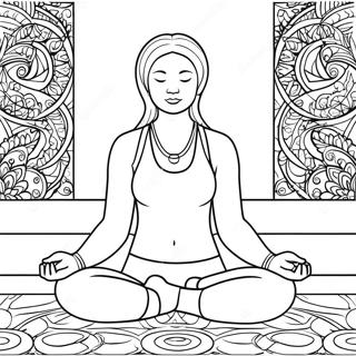 Relaxing Yoga Pose Coloring Page 8552-7175