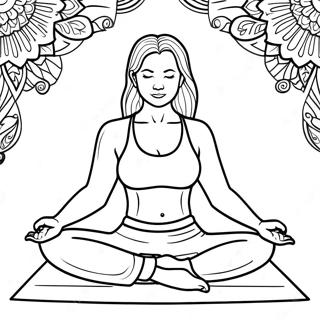 Relaxing Yoga Pose Coloring Page 8552-7176