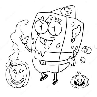 Halloween Spongebob Coloring Page 8571-7182