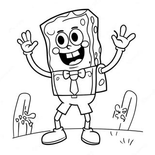 Spongebob In A Spooky Costume Coloring Page 8572-7189